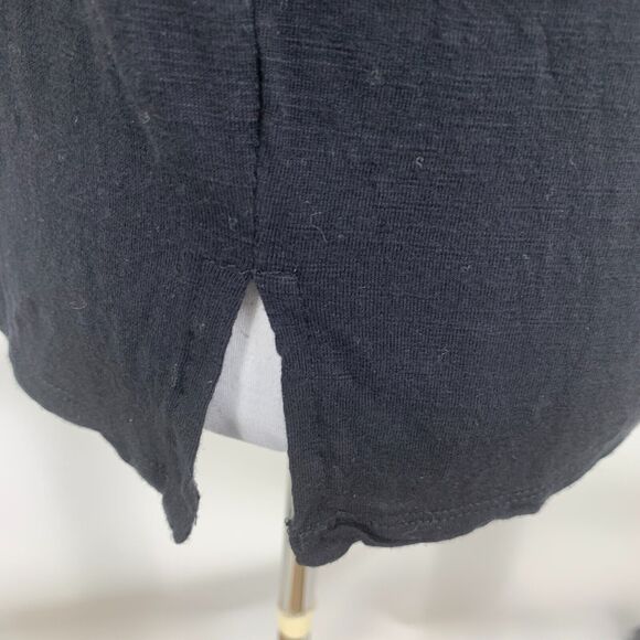 Lucky Brand Boho Blouse Womens S Small Black Embroidered Short Sleeve Semi Sheer - Picture 6 of 15